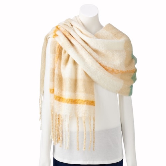 LC Lauren Conrad Accessories - Lauren Conrad Plaid Blanket Scarf